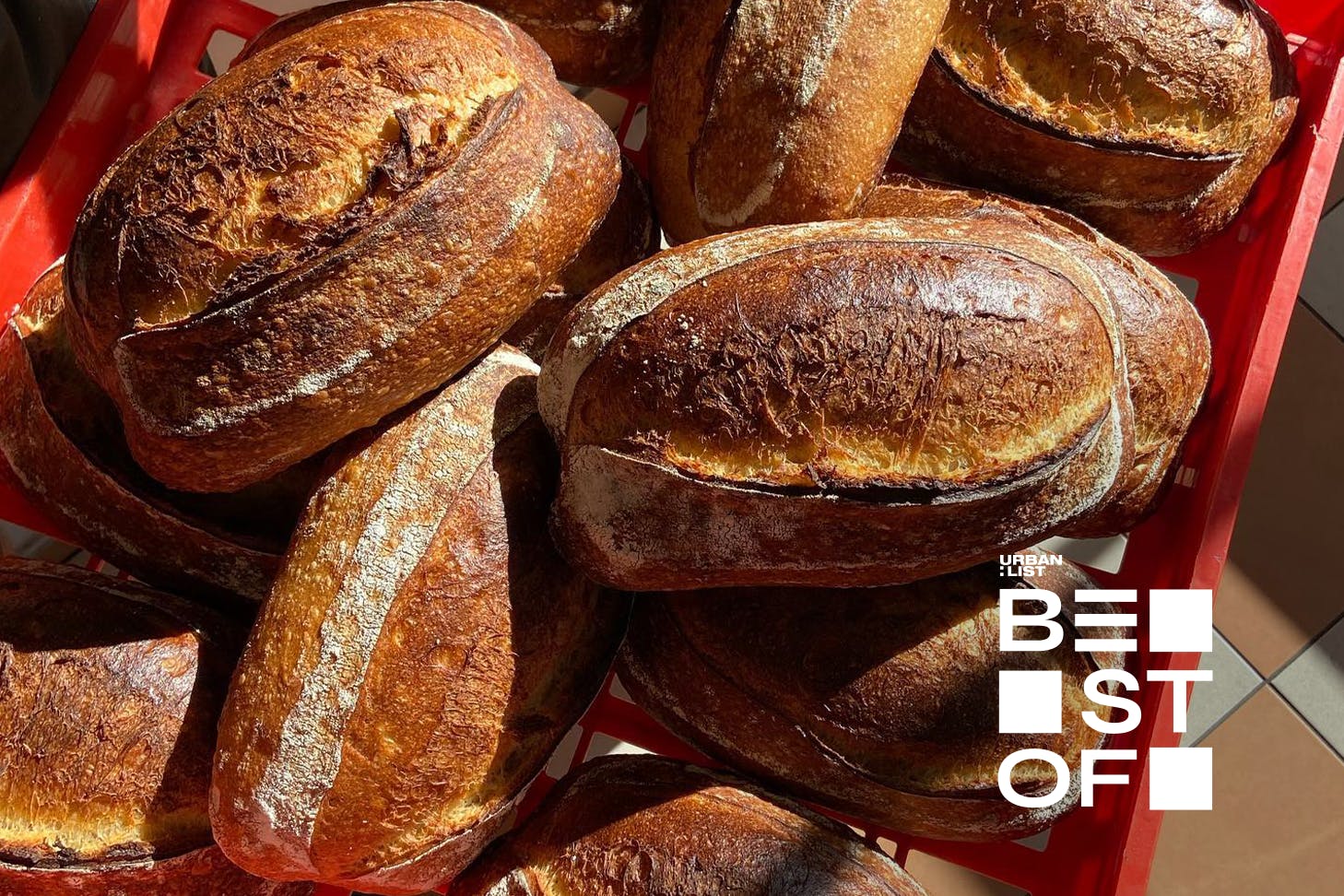 a tray of bread at a Perth bakery